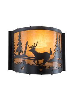 Meyda 12"w Deer At Lake Wall Sconce - 152607