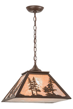 Meyda 16"sq Tall Pines Pendant - 153998