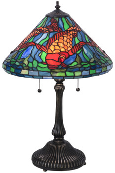 Meyda 24.5"h Tiffany Koi Table Lamp - 154003