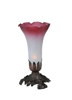 Meyda 8"h Pink/white Pond Lily Accent Lamp - 15653