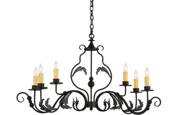 Meyda 42"l Augusta 6 Lt Oblong Chandelier - 157238