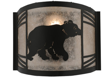 Meyda 12"w Happy Bear On The Loose Right Wall Sconce - 157295