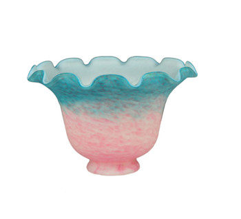 Meyda 7"w Fluted Bell Pink And Teal Shade - 15958