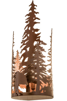 Meyda 8"w Bear Through The Trees Wall Sconce - 159806