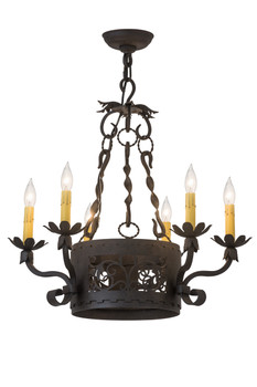 Meyda 24"w Dragone 6 Lt Chandelier - 162507