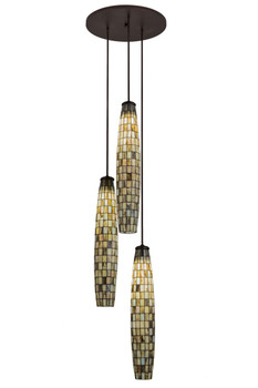 Meyda 24"w Checkers 3 Lt Cascading Pendant - 162956