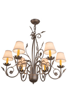 Meyda 31"w Bordeaux 6 Lt Chandelier - 165072