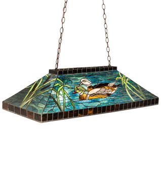 Meyda 39" Long Wood Ducks Oblong Pendant - 17249