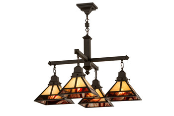 Meyda 30"sq "t" Mission 4 Lt Chandelier - 173176