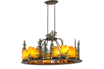 Meyda 42"l Tall Pines 27 Lt Oblong Chandelier - 174864