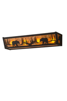 Meyda 24"w Bear At Lake Vanity Light - 180440