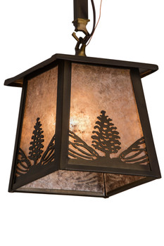 Meyda 7"sq Mountain Pine Mini Pendant - 182068