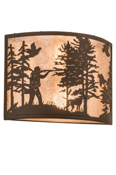 Meyda 16"w Quail Hunter W/dog Wall Sconce - 185803