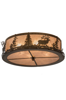 Meyda 22"w Elk At Dusk Flushmount - 185968