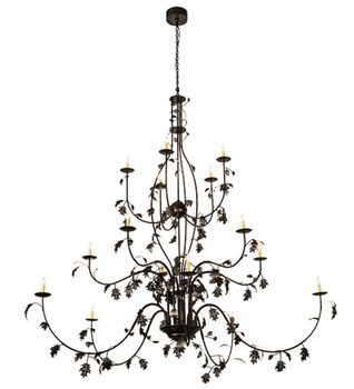 Meyda 96" Wide Oak Leaf 15 Lt Chandelier - 193774