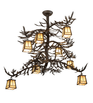 Meyda 48" Long Pine Branch Valley View 8 Lt Chandelier - 194329