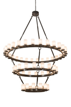 Meyda 84" Wide Noziroh Ring 60 Lt Three Tier Chandelier - 197921