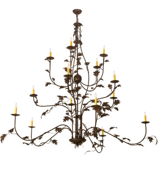 Meyda 72" Wide Oak Leaf 15 Lt Chandelier - 198138