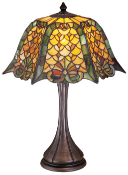 Meyda 21"h Duffner & Kimberly Shell & Diamond Table Lamp - 19876