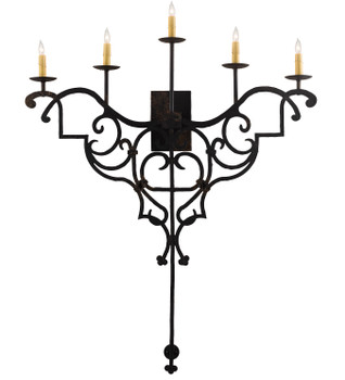 Meyda 36" Wide Fleur De Lys 5 Lt Wall Sconce - 198848