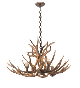 Meyda 33" Wide Antlers Whitetail Deer 4 Lt Chandelier - 200437