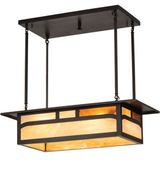 Meyda 34" Long Hyde Park Double Bar Mission Oblong Pendant - 214896