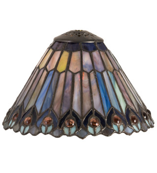 Meyda 8" Tiffany Jeweled Peacock Cone - 21626