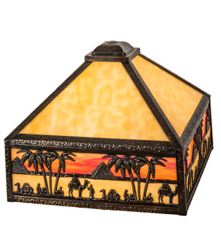 Meyda 13" Square Camel Mission Shade - 217638