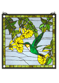 Meyda 17"w X 17"h Hummingbird Stained Glass Window - 22898