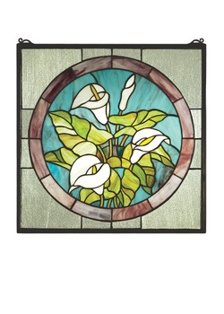 Meyda 20"w X 20"h Calla Lily Stained Glass Window - 23866