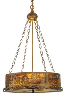 Meyda 22"w Mountain Pine Inverted Pendant - 30168