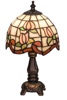 Meyda 12"h Roseborder Mini Lamp - 31210