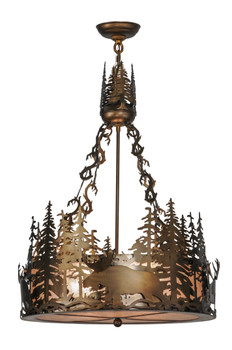 Meyda 22"w Moose At Dusk Inverted Pendant - 31261