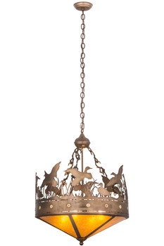 Meyda 24"w Ducks In Flight Inverted Pendant - 32133