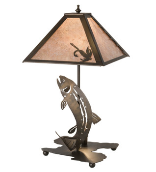 Meyda 21"h Leaping Trout Table Lamp - 32531