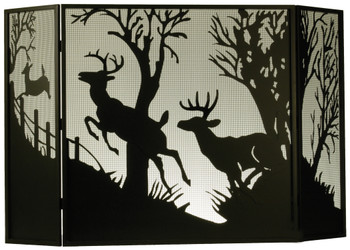 Meyda 62"w X 40"h Deer On The Loose Fireplace Screen - 50971