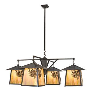 Meyda 48"w Stillwater Winter Pine 4 Lt Chandelier - 51132