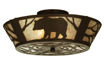 Meyda 16"w Bear On The Loose Flushmount - 51328