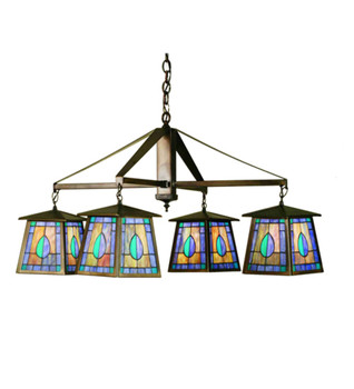 Meyda 38"w Mackintosh Leaf 4 Lt Chandelier - 51377