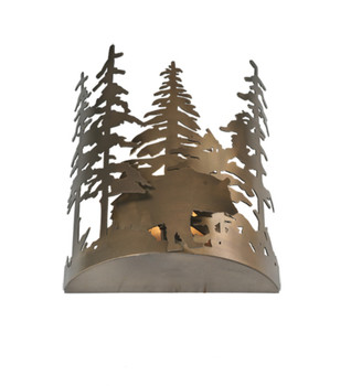 Meyda 11"w Bear Through The Trees Wall Sconce - 51493