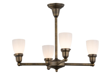 Meyda 27"w Revival Oyster Bay Goblet 4 Lt Chandelier - 56474