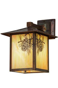 Meyda 9"w Seneca Winter Pine Solid Mount Wall Sconce - 57111