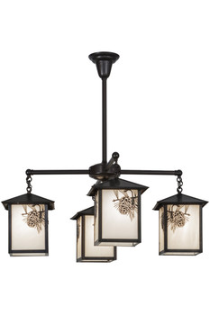 Meyda 32"w Seneca Winter Pine 4 Lt Chandelier - 60911