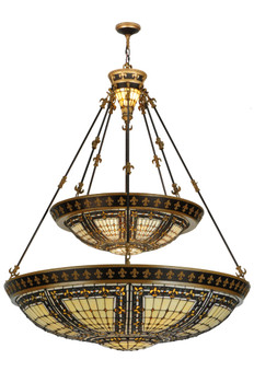 Meyda 45"w Fleur-de-lis 2 Tier Inverted Pendant - 65165