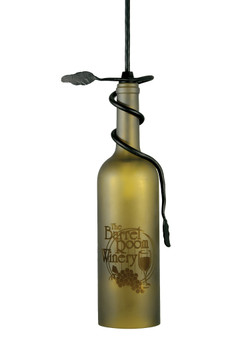 Meyda 3"w Personalized Etched Grapes Wine Bottle Mini Pendant - 65761