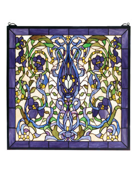 Meyda 22"w X 22"h Floral Fantasy Stained Glass Window - 66280