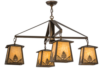 Meyda 38"w Stillwater Mountain Pine 4 Lt Chandelier - 67277