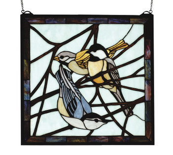 Meyda 18"w X 18"h Backyard Friends Stained Glass Window - 68387