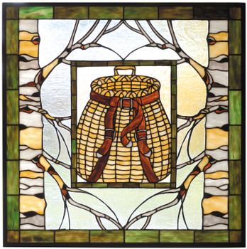 Meyda 25"w X 25"h Pack Basket Stained Glass Window - 73909