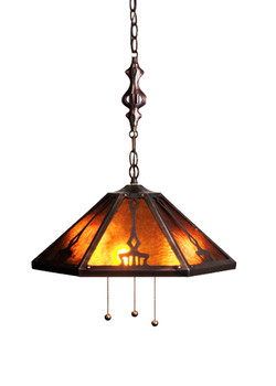 Meyda 18"w Grenway Amber Mica Pendant - 78076